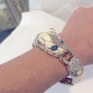 J Crew Panther bracelet emerald eyes